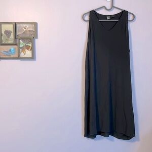 The Fisher Project Black Silk Mini Shift Dress Sleeveless size L